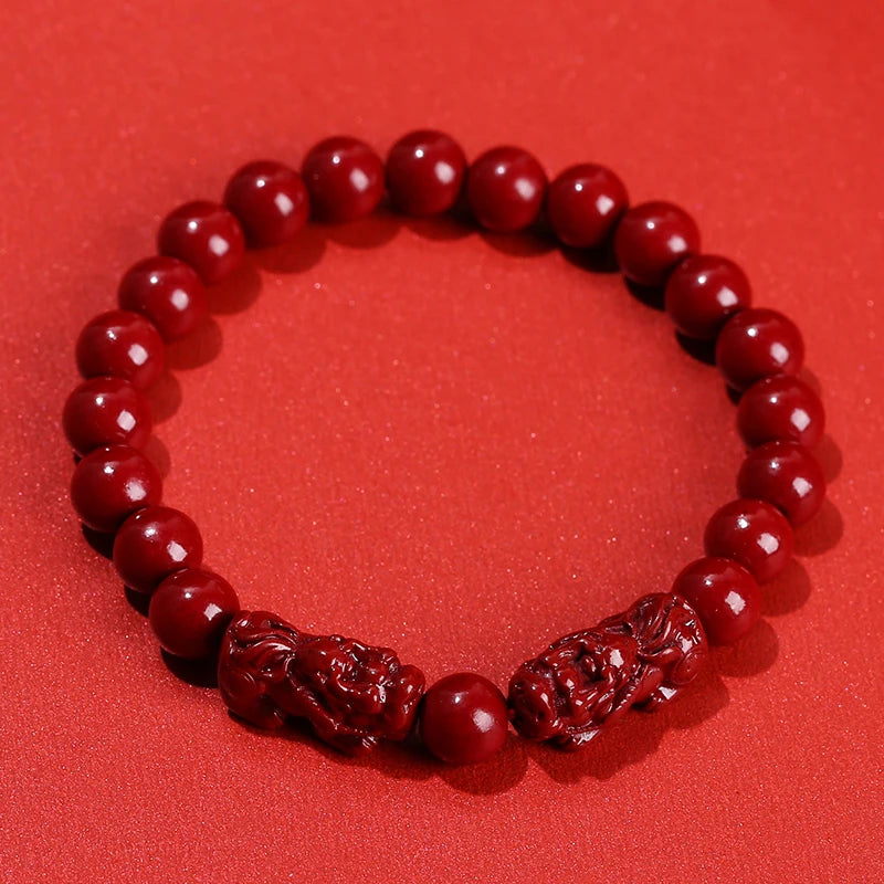 Natural Cinnabar Bead Bracelet