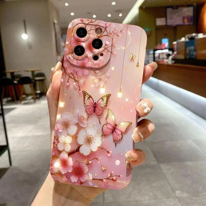 Butterfly & Floral Shockproof Phone Case for iPhone