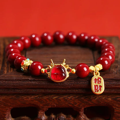 Natural Cinnabar Bead Bracelet