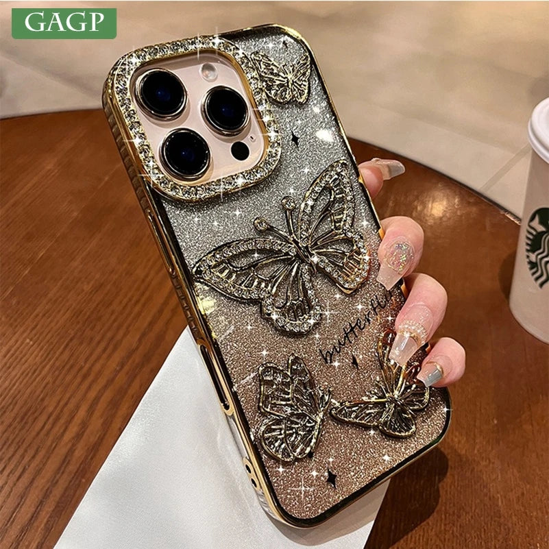 Diamond Butterfly Phone Case for iPhone