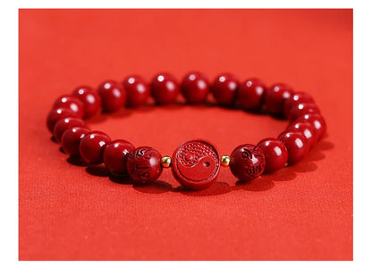 Natural Cinnabar Bead Bracelet