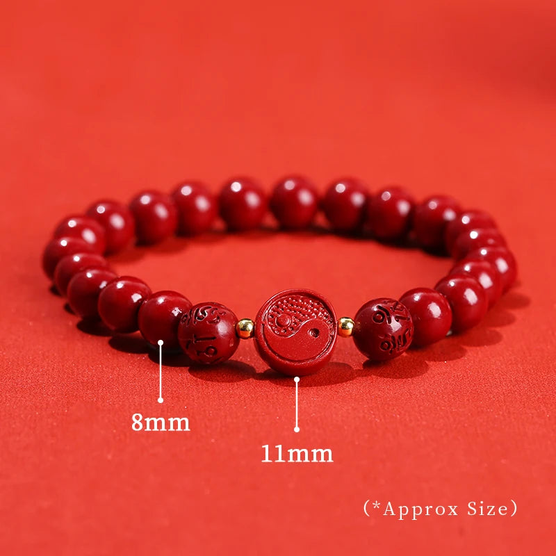 Natural Cinnabar Bead Bracelet