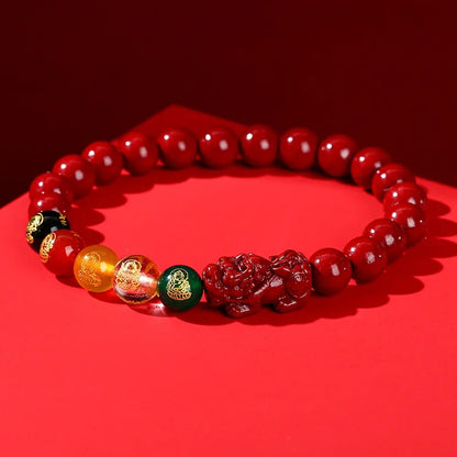 Natural Cinnabar Bead Bracelet
