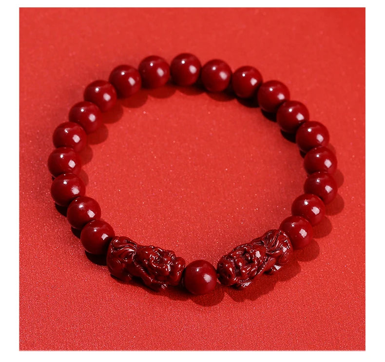 Natural Cinnabar Bead Bracelet