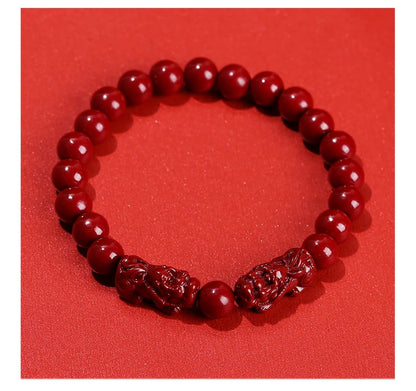 Natural Cinnabar Bead Bracelet