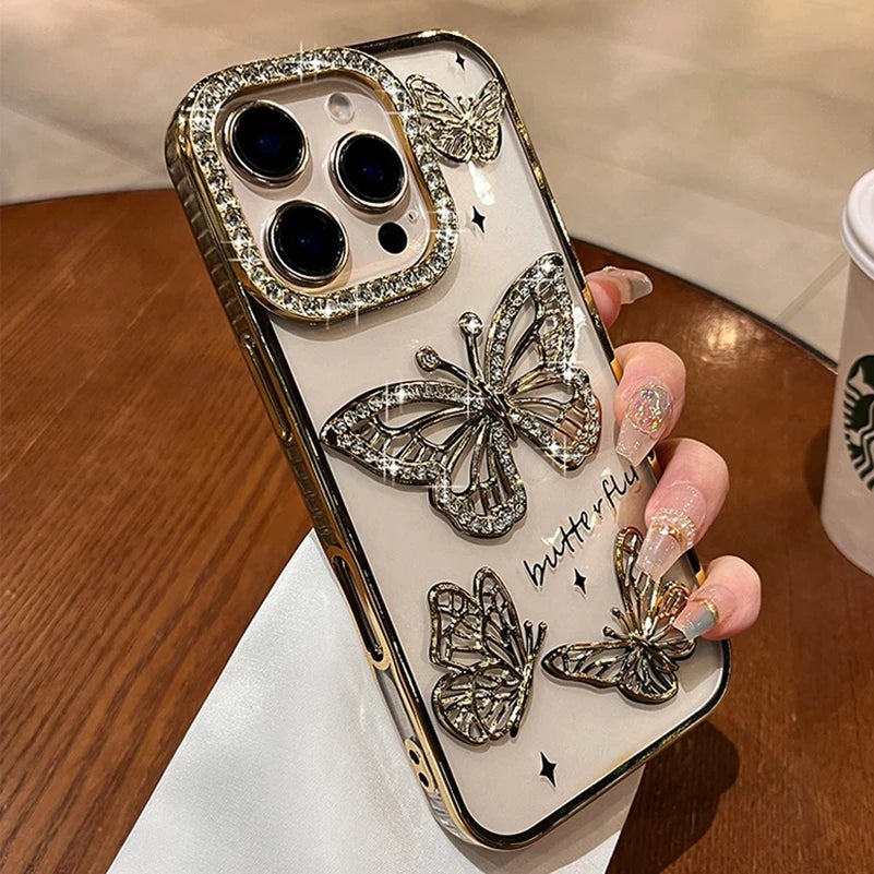 Diamond Butterfly Phone Case for iPhone