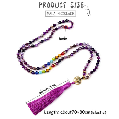 Natural Purple Agate Stone Necklace