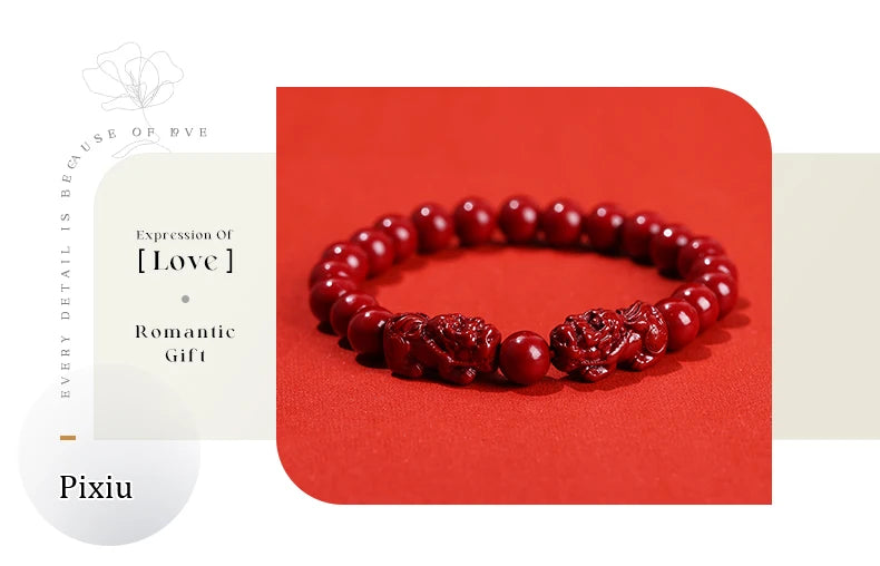 Natural Cinnabar Bead Bracelet