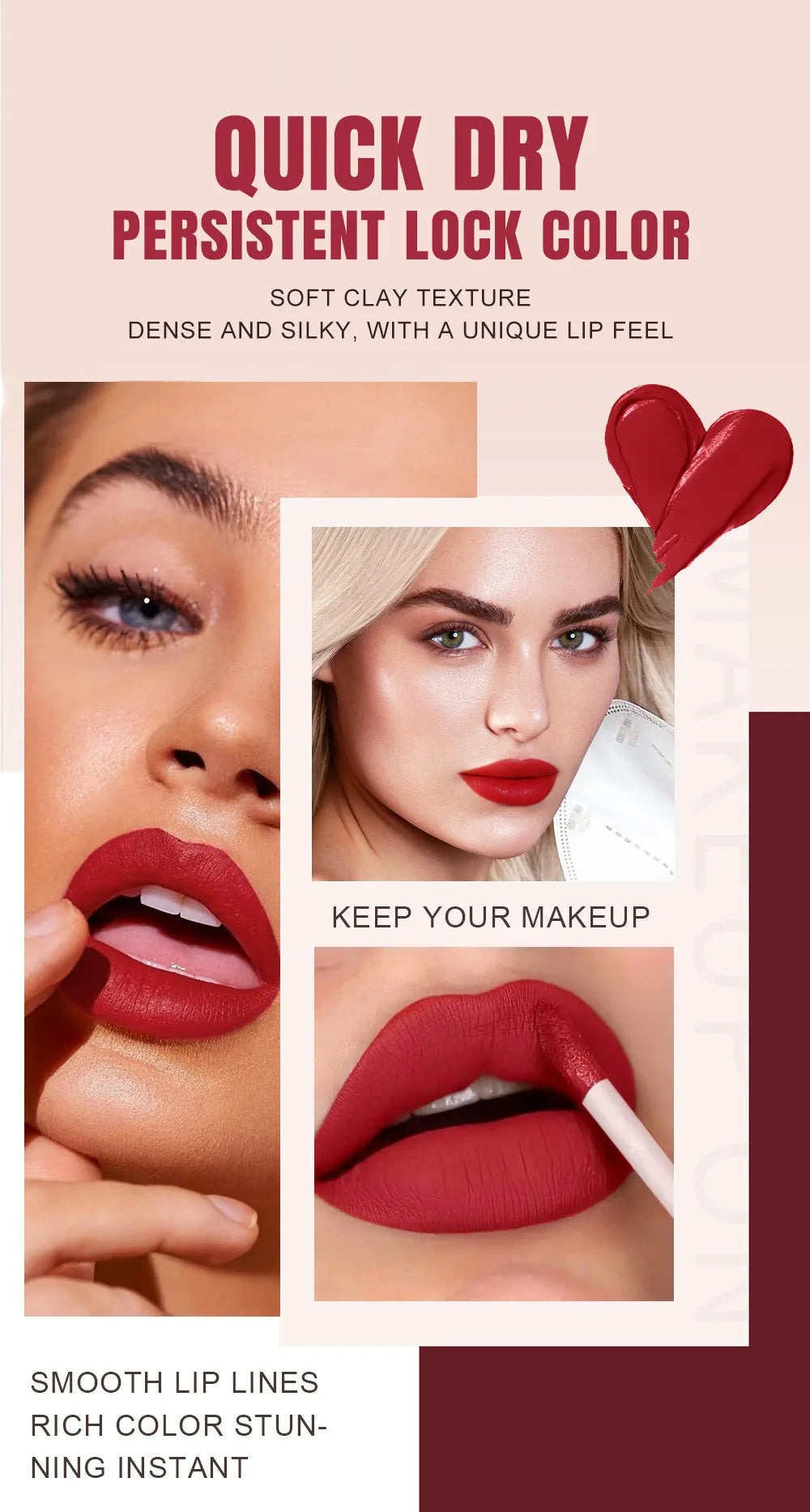 6 Colors Waterproof Liquid Lipstick