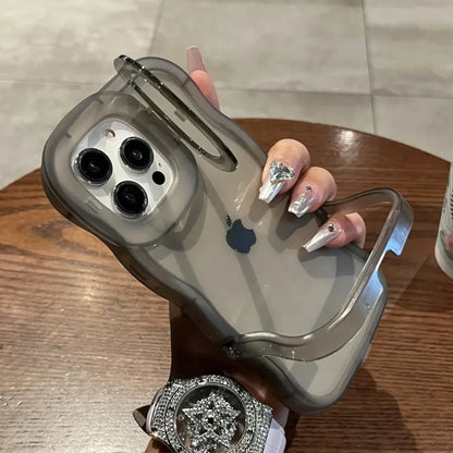Folding Stand Clear Phone Case for iPhone