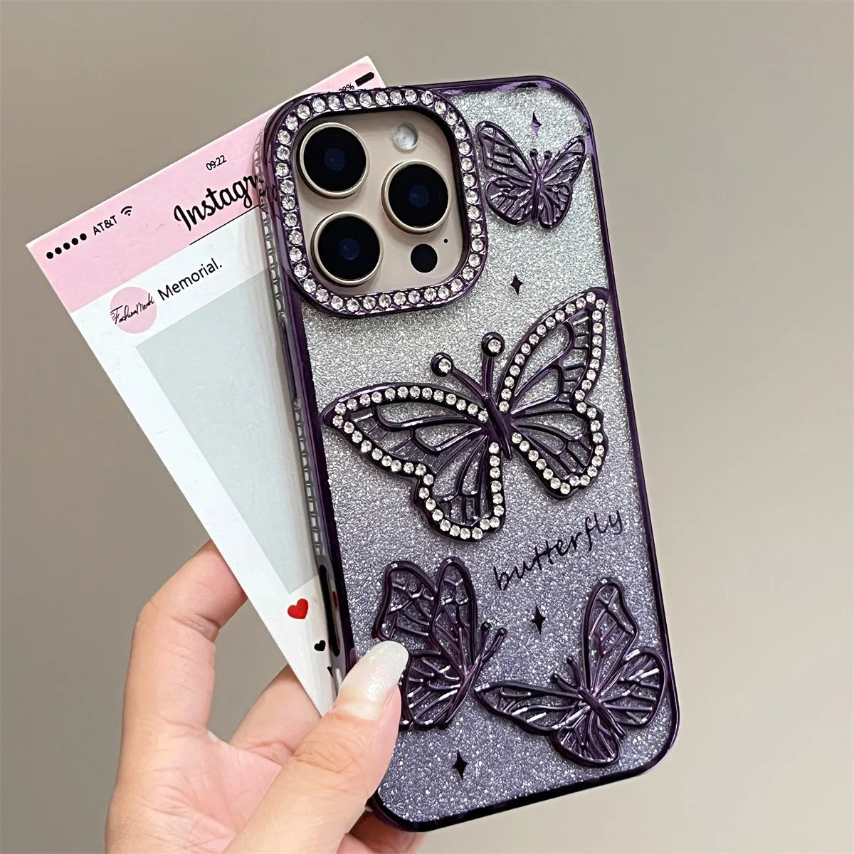Diamond Butterfly Phone Case for iPhone