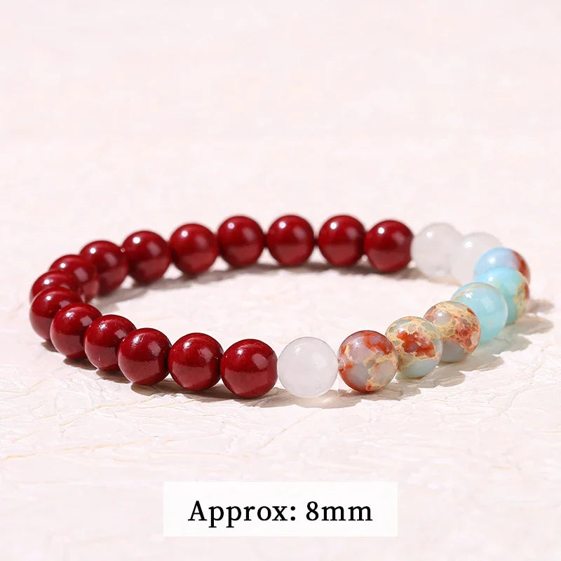 Natural Cinnabar Bead Bracelet
