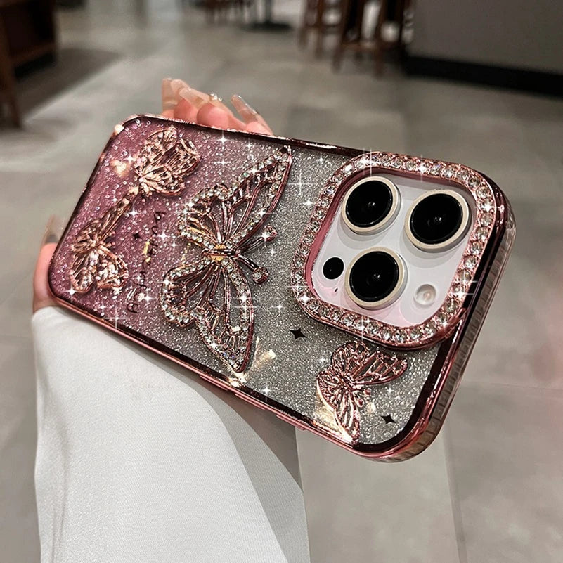 Diamond Butterfly Phone Case for iPhone