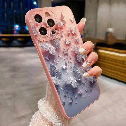 Butterfly & Floral Shockproof Phone Case for iPhone