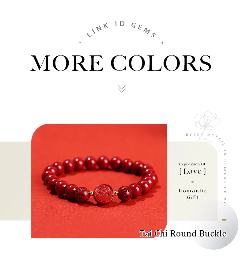 Natural Cinnabar Bead Bracelet