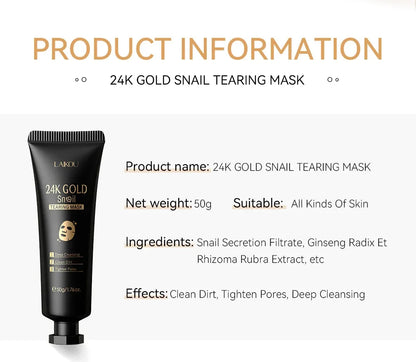 LAIKOU 24K Gold Snail Collagen Peel-Off Mask