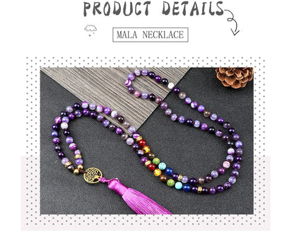 Natural Purple Agate Stone Necklace