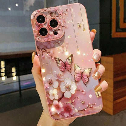 Butterfly & Floral Shockproof Phone Case for iPhone