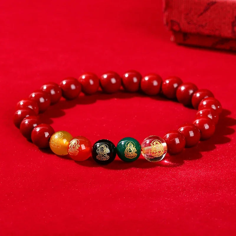 Natural Cinnabar Bead Bracelet
