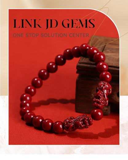 Natural Cinnabar Bead Bracelet