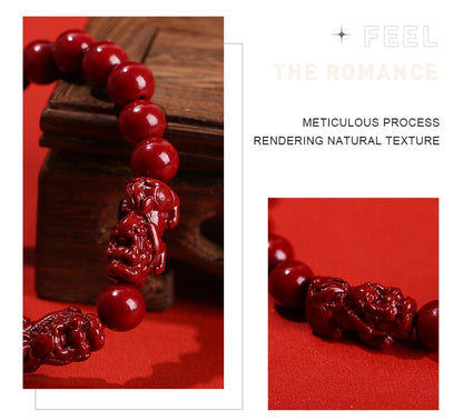 Natural Cinnabar Bead Bracelet