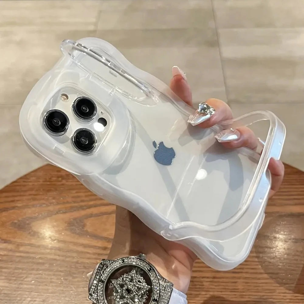 Folding Stand Clear Phone Case for iPhone