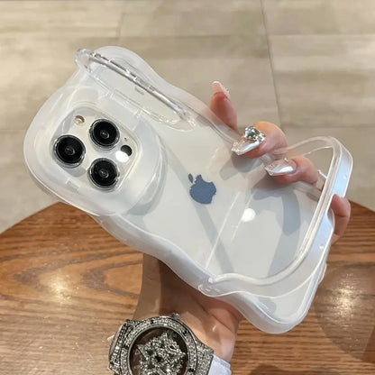 Folding Stand Clear Phone Case for iPhone