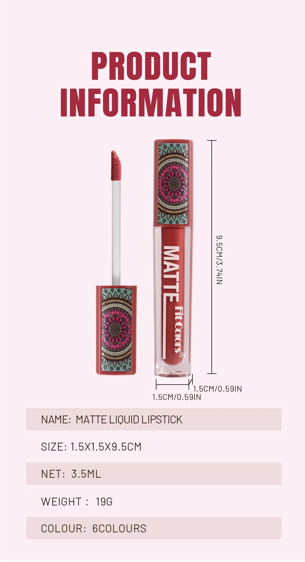 6 Colors Waterproof Liquid Lipstick