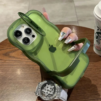 Folding Stand Clear Phone Case for iPhone